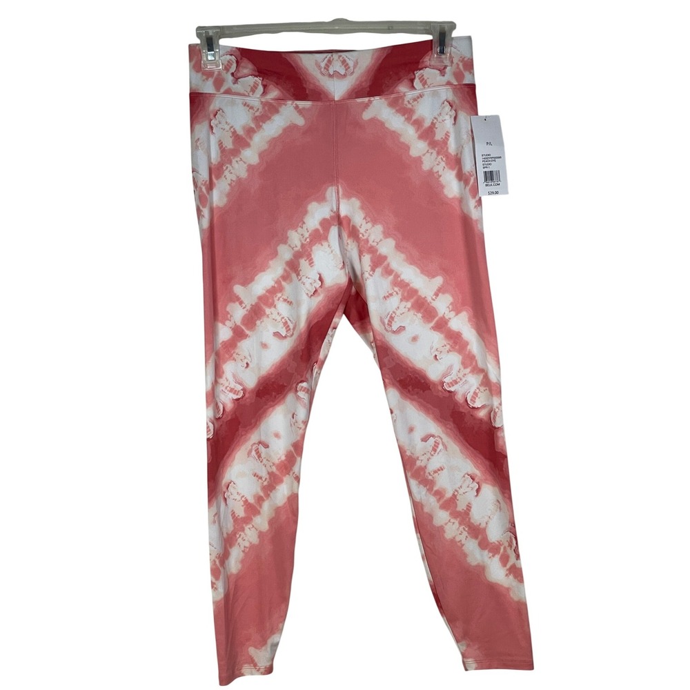 New Directions Studio Petite Large Peach Tie Dye Leggings gym athletic boho